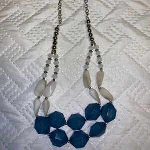 Gorgeous Blue and cream Necklace Set
